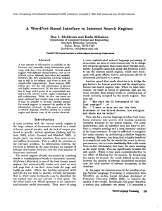 A  WordNet-Based  Interface to  Internet Search  Engines