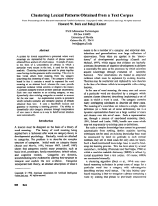 Clustering  Lexical  Patterns  Obtained from a ...