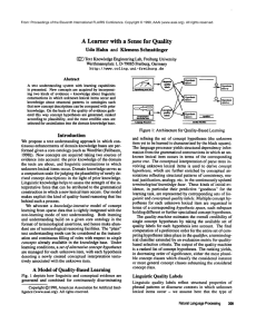 A Learner  with  a  Sense  for ... Udo Hahn and Klemens Schnattinger