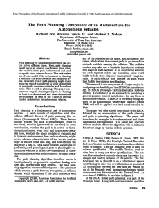 The  Path  Planning for Autonomous  Vehicles