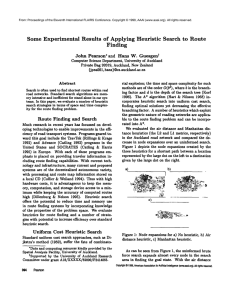 Some Experimental Results of  Applying  Heuristic Search  to  Route