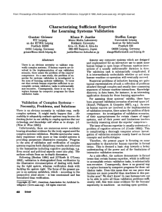 Characterizing Sufficient Expertise for  Learning  Systems  Validation