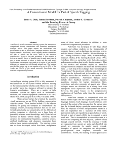 A Connectionist Model for Part of Speech Tagging