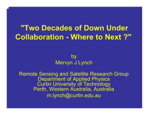 &#34;Two Decades of Down Under Collaboration - Where to Next ?&#34;