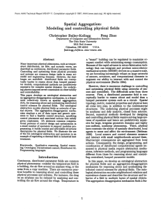 Spatial  Aggregation: Modeling  and  controlling physical  fields