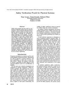 Safety  Verification Proofs  for  Physical  Systems