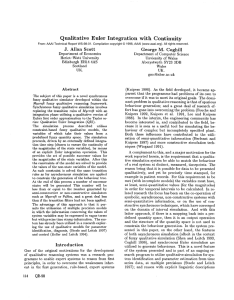 Qualitative Euler  Integration with  Continuity J.  Allan  Scott