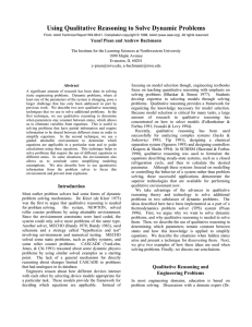 Using Qualitative Reasoning to Solve Dynamic Problems