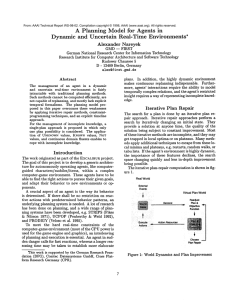 A  Planning  Model  for  Agents ... Dynamic  and  Uncertain Real-Time Environments*