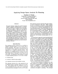 Applying Design Space  Analysis To  Planning
