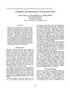 Acquisition and  Maintenance  of  Text-based  Plans