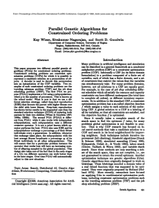 Parallel Genetic Algorithms for