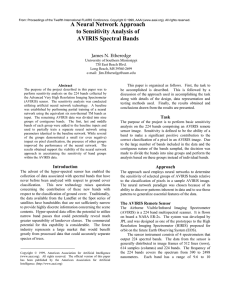 A Neural Network Approach to Sensitivity Analysis of AVIRIS Spectral Bands