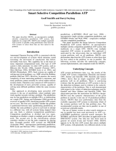 Smart Selective Competition Parallelism ATP Geoff Sutcliffe and Darryl Seyfang