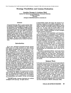 Strategy Parallelism and  Lemma Evaluation