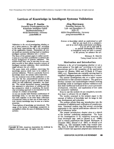 Lattices of  Knowledge  in  Intelligent Systems  Validation