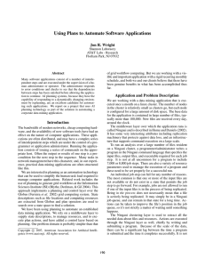 Using Plans to Automate Software Applications Jon R. Wright