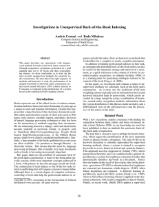 Investigations in Unsupervised Back-of-the-Book Indexing Andr´as Csomai