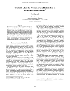 Tractable Class of a Problem of Goal Satisfaction in  *