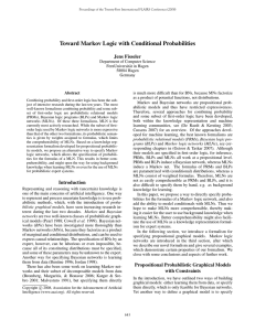 Toward Markov Logic with Conditional Probabilities Jens Fisseler