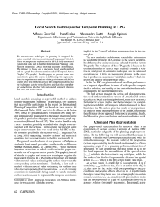 Local Search Techniques for Temporal Planning in LPG Alfonso Gerevini Ivan Serina