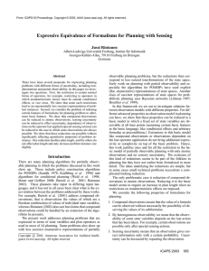 Expressive Equivalence of Formalisms for Planning with Sensing Jussi Rintanen