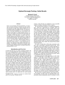 Optimal Rectangle Packing: Initial Results Richard E. Korf