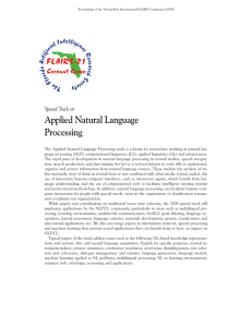 Applied Natural Language Processing Special Track on