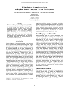 Using Latent Semantic Analysis to Explore Second Language Lexical Development