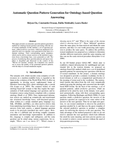 Automatic Question Pattern Generation for Ontology-based Question Answering