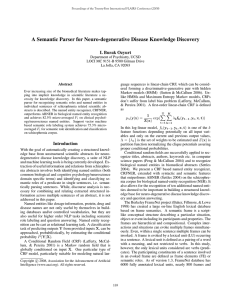 A Semantic Parser for Neuro-degenerative Disease Knowledge Discovery I. Burak Ozyurt