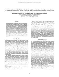 A Semantic Feature for Verbal Predicate and Semantic Role Labeling... Hansen A. Schwartz