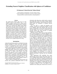 Extending Nearest Neighbor Classification with Spheres of Confidence  Ulf Johansson