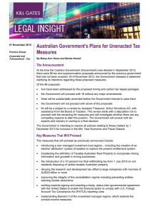 Australian Government's Plans for Unenacted Tax Measures The Announcement