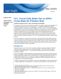 D.C. Circuit Calls Strike Two on EPA’s Cross-State Air Pollution Rule