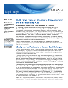 HUD Final Rule on Disparate Impact under the Fair Housing Act