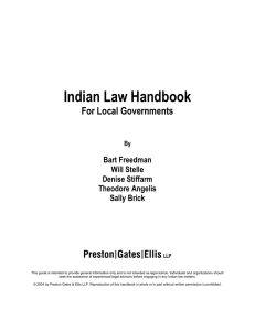 Indian Law Handbook  For Local Governments Bart Freedman