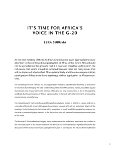 IT’S TIME FOR AFRICA’S VOICE IN THE G-20 EZRA SURUMA