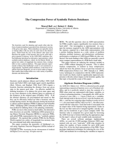 The Compression Power of Symbolic Pattern Databases Marcel Ball