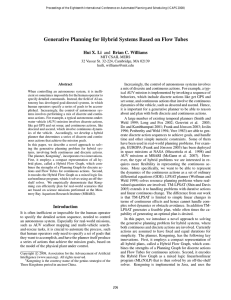 Generative Planning for Hybrid Systems Based on Flow Tubes