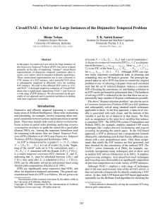 CircuitTSAT: A Solver for Large Instances of the Disjunctive Temporal... Blaine Nelson T. K. Satish Kumar