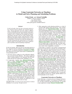 Using Constraint Networks on Timelines C´edric Pralet