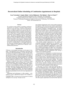 Decentralized Online Scheduling of Combination-Appointments in Hospitals Ivan Vermeulen , Sander Bohte