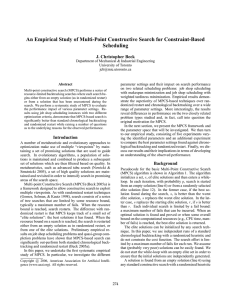 An Empirical Study of Multi-Point Constructive Search for Constraint-Based Scheduling