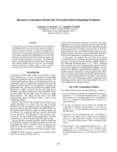 Resource Contention Metrics for Oversubscribed Scheduling Problems