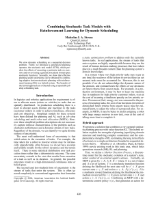 Combining Stochastic Task Models with Reinforcement Learning for Dynamic Scheduling