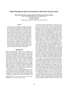 Online Planning for Resource Production in Real-Time Strategy Games