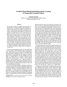 Gradient-Based Relational Reinforcement Learning of Temporally Extended Policies Charles Gretton