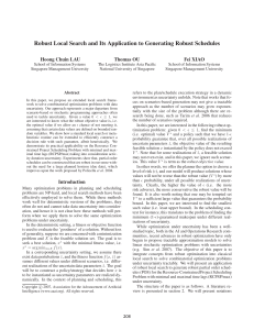 Robust Local Search and Its Application to Generating Robust Schedules
