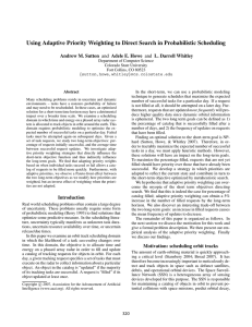 Using Adaptive Priority Weighting to Direct Search in Probabilistic Scheduling